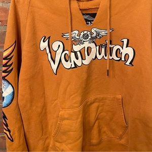 VON DUTCH BURNT YELLOW HOODIE EYE LOGO